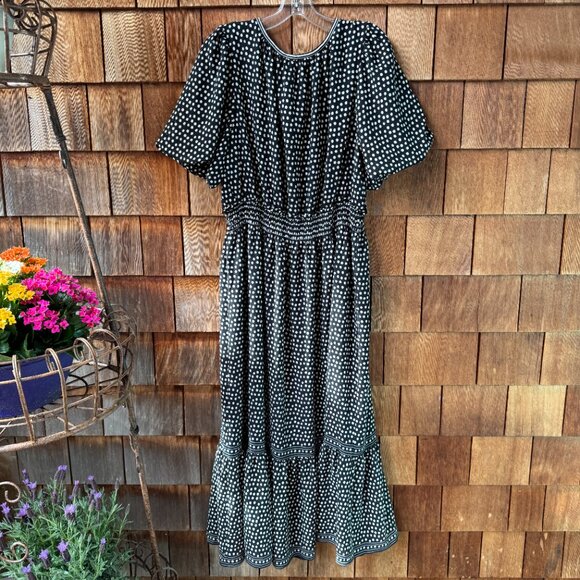 NWT Max Studio London Black/White Polka Dot Tiered Maxi Dress in Women's X-Large - Picture 10 of 16